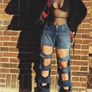 Sexy Cut-Out Jeans